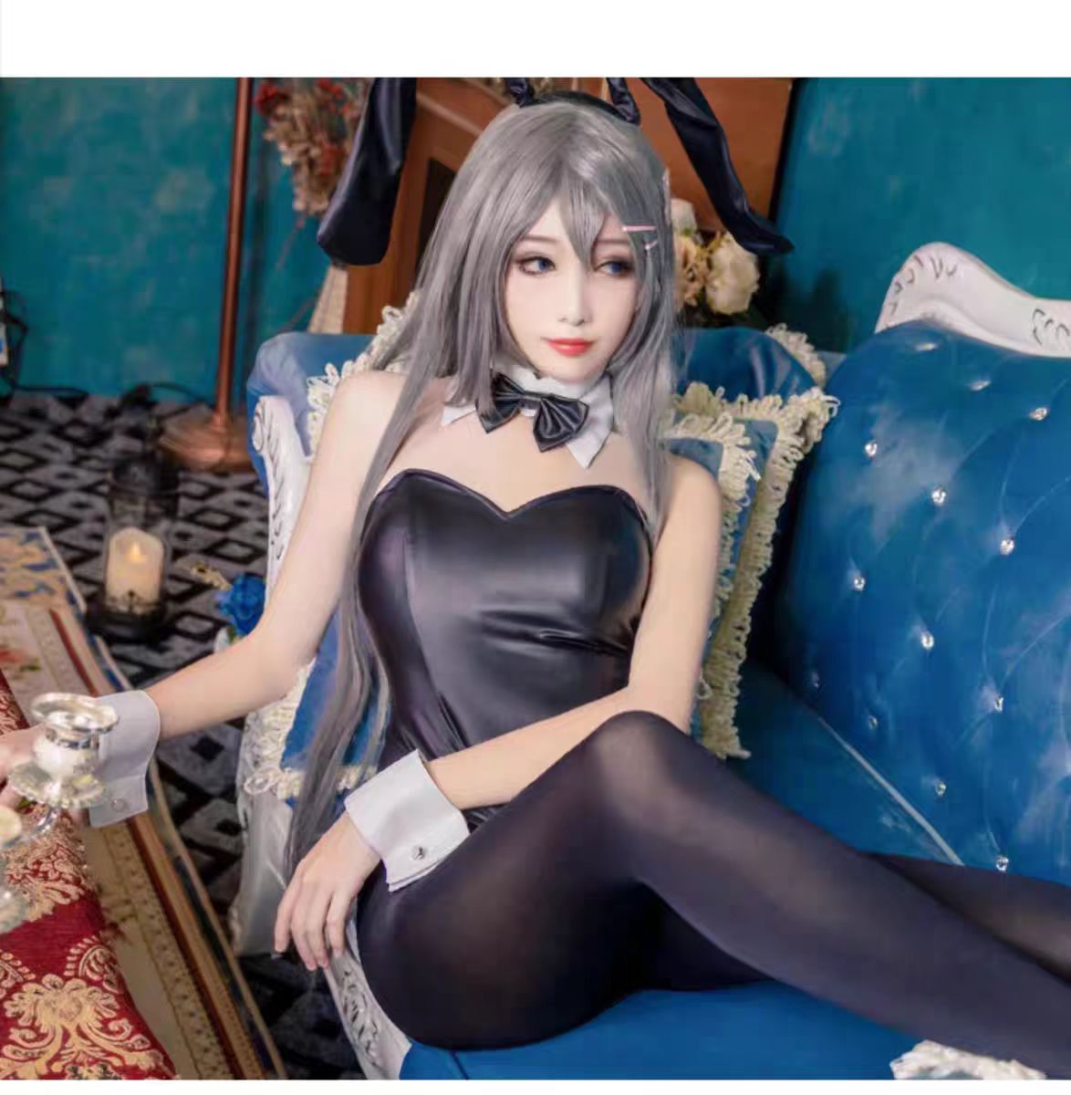 Anime Cosplay Bodysuit - 섹시한 버니걸 사쿠라지마 마이 코스프레 의상