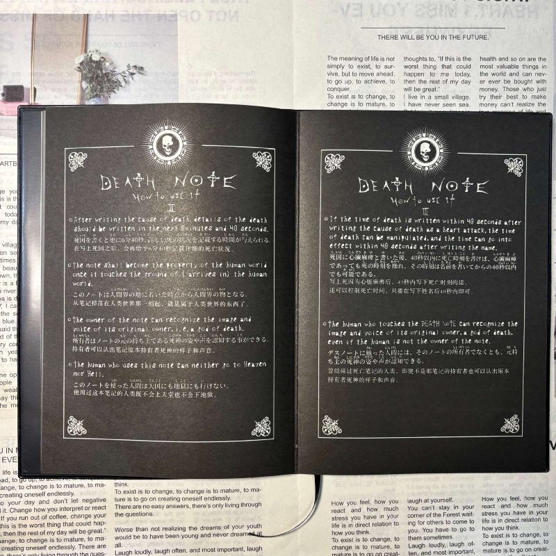 새로운 수집용 데스노트 노트북 스쿨 대형 애니메이션 테 - Death Note Replica 리뷰 및 가격