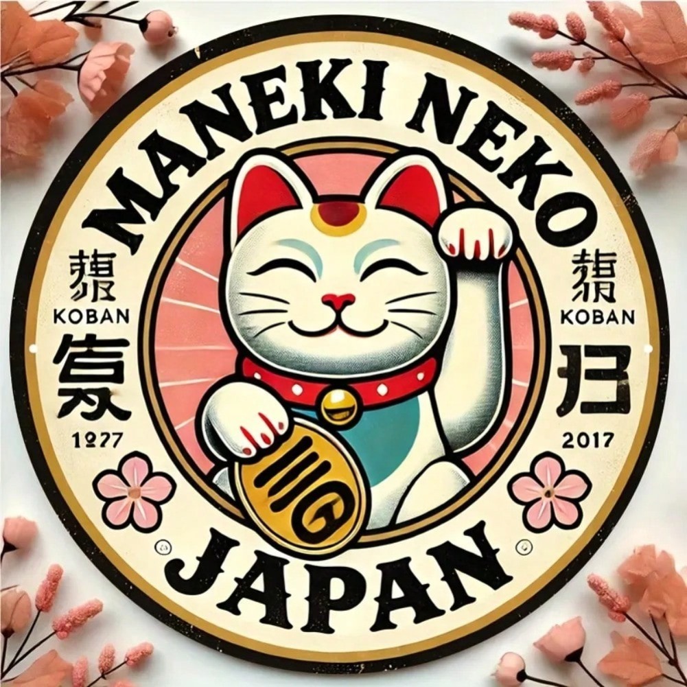 라운드 마네키 네코 행운의 고양이 알루미늄 사인 - 복 - Naruto Headband Metal 리뷰 및 가격