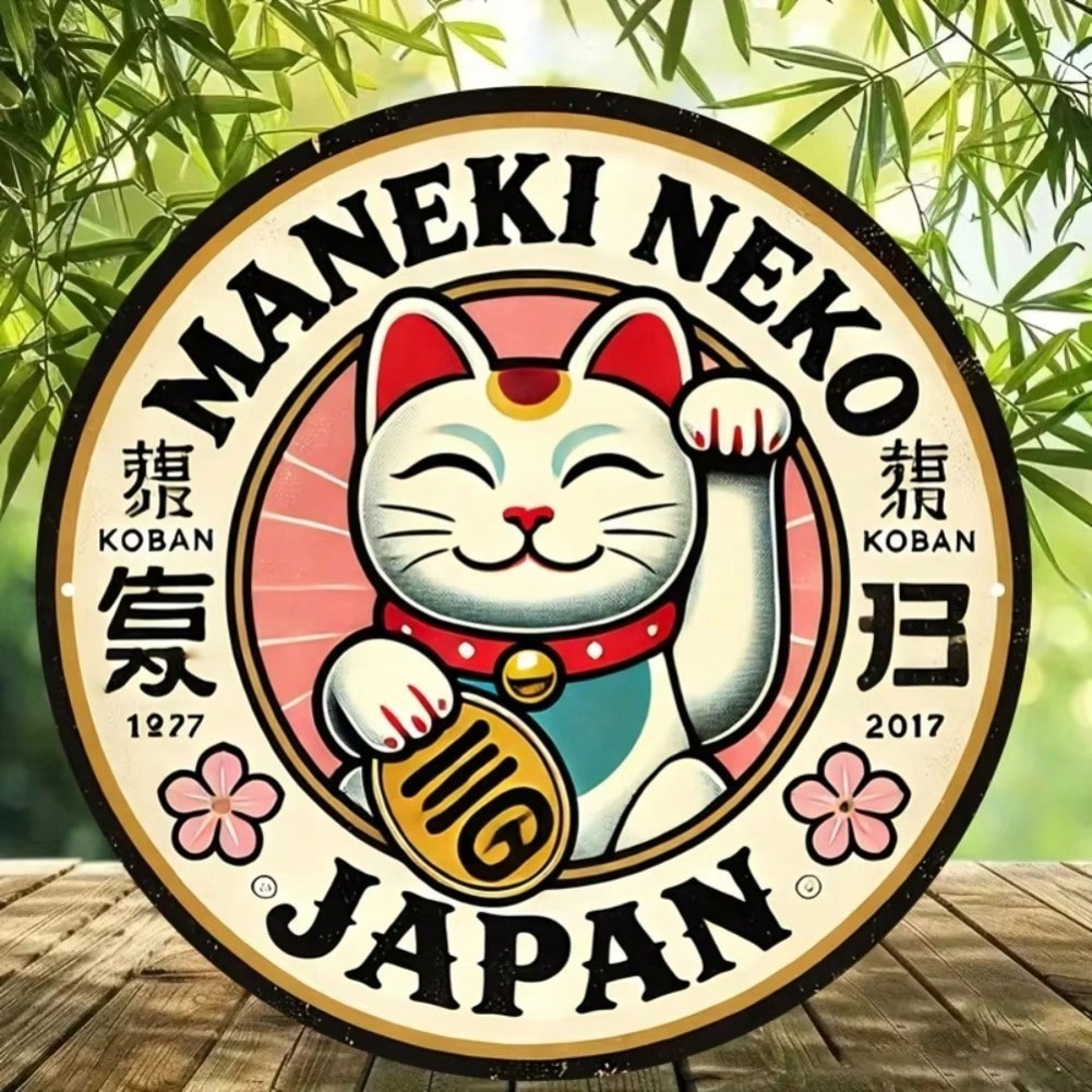 라운드 마네키 네코 행운의 고양이 알루미늄 사인 - 복 - Naruto Headband Metal 리뷰 및 가격