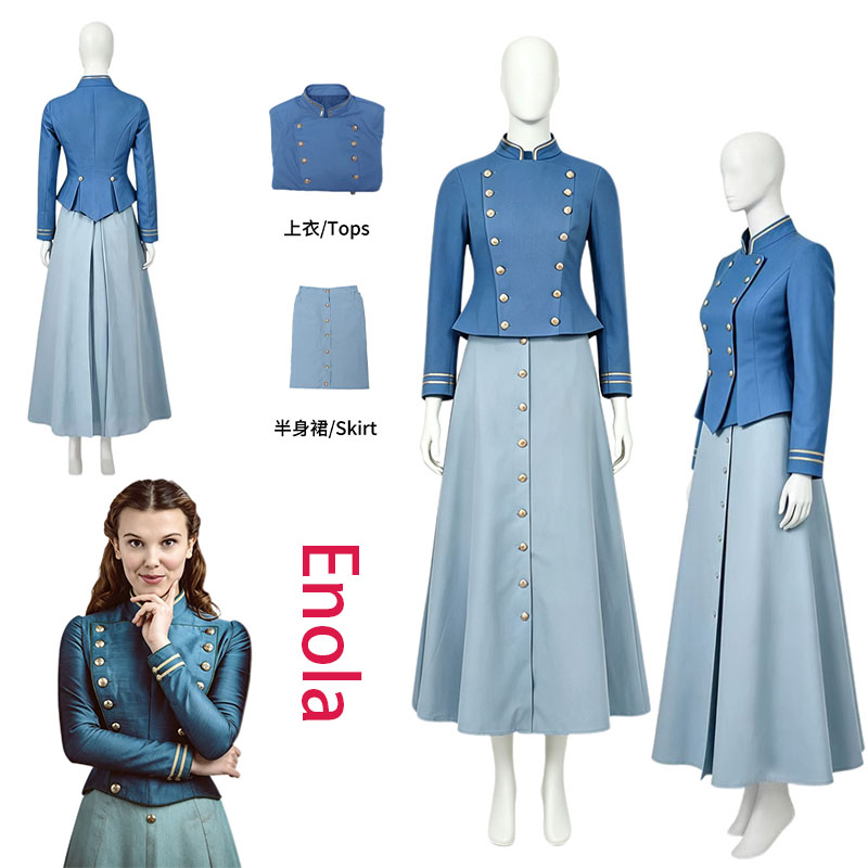 WHH 영화 에놀라 코스프레 의상 홈즈 여성 빈티지 긴 - Anime Cosplay Outfits For Women 리뷰 및 가격